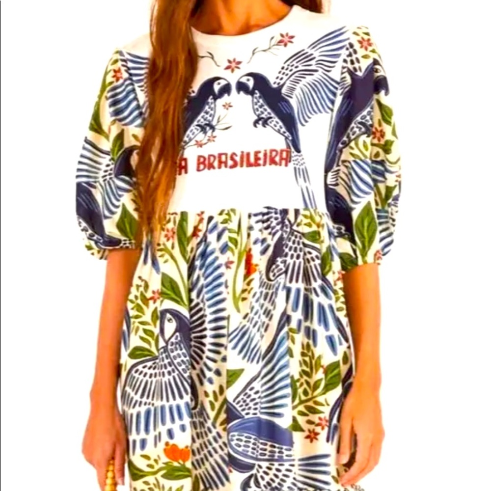 Farm Rio Short Dress Silk A Brasileira Farm - Size Medium.